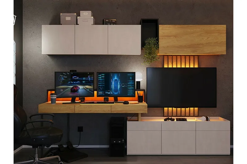 Rathmore Highboard Ljusgrå - Oppbevaring - Skap - Oppbevaringsskap