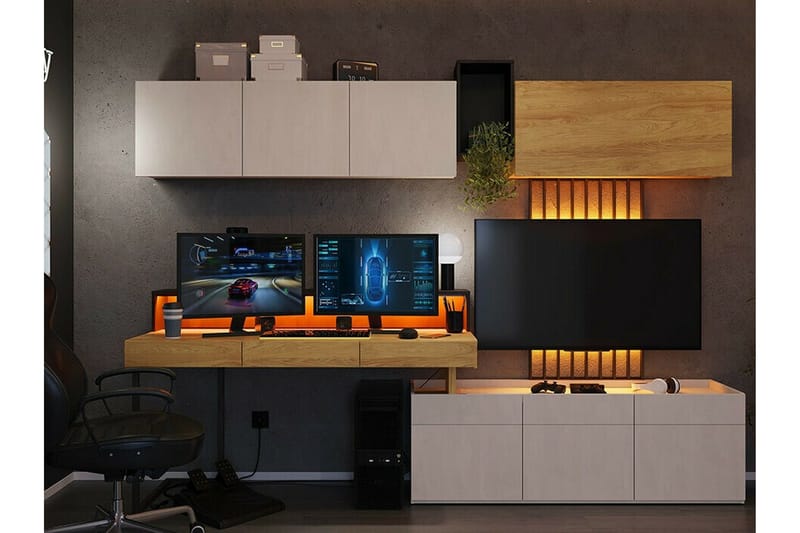 Rathmore Highboard Ljusgrå - Oppbevaring - Skap - Oppbevaringsskap