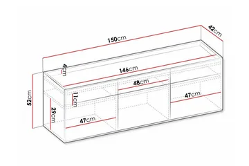 Rathmore Highboard Ljusgrå - Oppbevaring - Skap - Oppbevaringsskap