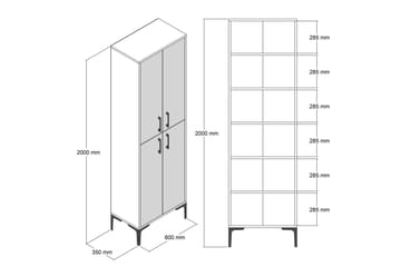 Retzow Highboard 60x35 cm - Brun/Hvit - Oppbevaring - Skap - Oppbevaringsskap