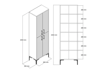 Retzow Highboard 60x35 cm - Mørkebrun/Antrasitt - Oppbevaring - Skap - Oppbevaringsskap