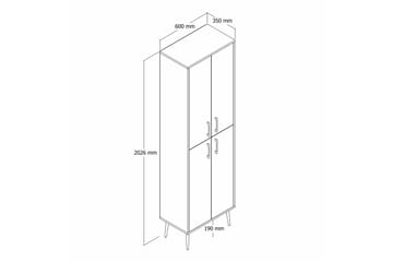Retzow Highboard - Gull/Hvit - Oppbevaring - Skap - Oppbevaringsskap