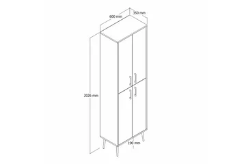 Retzow Highboard - Gull/Hvit - Oppbevaring - Skap - Oppbevaringsskap