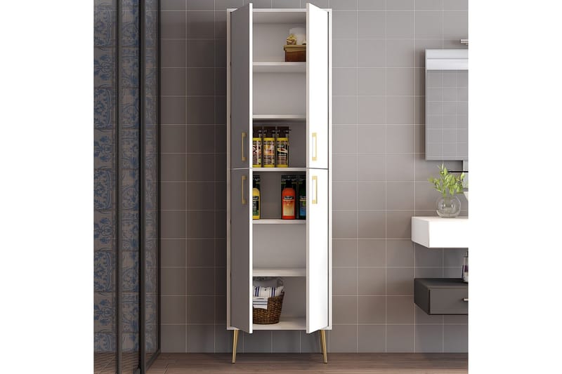 Retzow Highboard - Gull/Hvit - Oppbevaring - Skap - Oppbevaringsskap