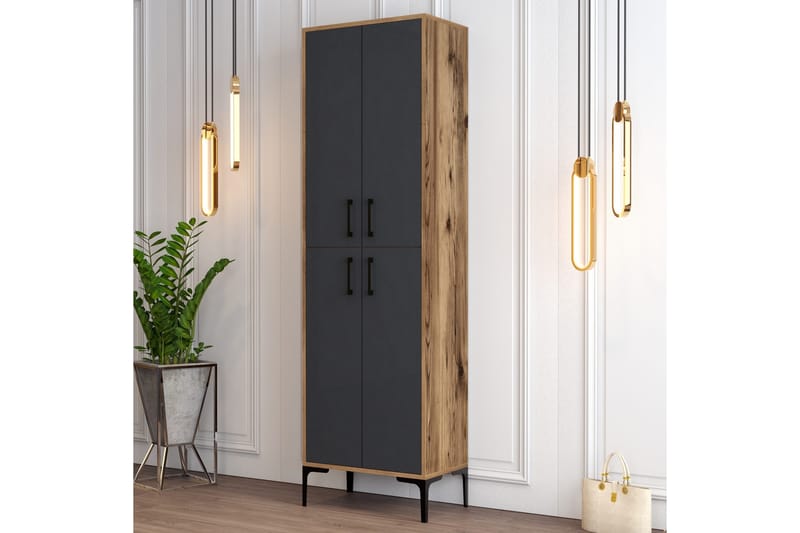 Retzow Skoskap 60x35 cm - Mørkebrun/Antrasitt - Oppbevaring - Skap - Oppbevaringsskap