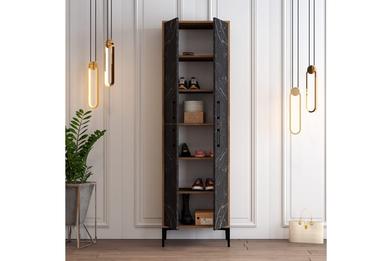 Retzow Skoskap 60x35 cm - Mørkebrun/Svart - Oppbevaring - Skap - Oppbevaringsskap