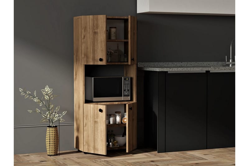 Rinorea Kjøkkenskap 60x140 cm - Brun - Oppbevaring - Skap - Oppbevaringsskap