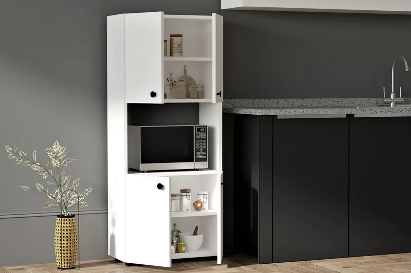Rinorea Kjøkkenskap 60x140 cm - Hvit - Oppbevaring - Skap - Oppbevaringsskap