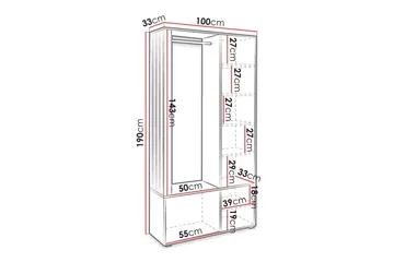 Rosehall Highboard NO_BRAND Brown - Oppbevaring - Skap - Oppbevaringsskap