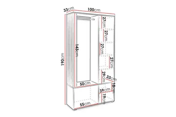 Rosehall Highboard White - Oppbevaring - Skap - Oppbevaringsskap