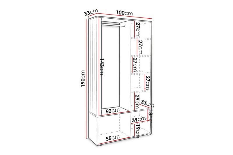 Rosehall Highboard White - Oppbevaring - Skap - Oppbevaringsskap