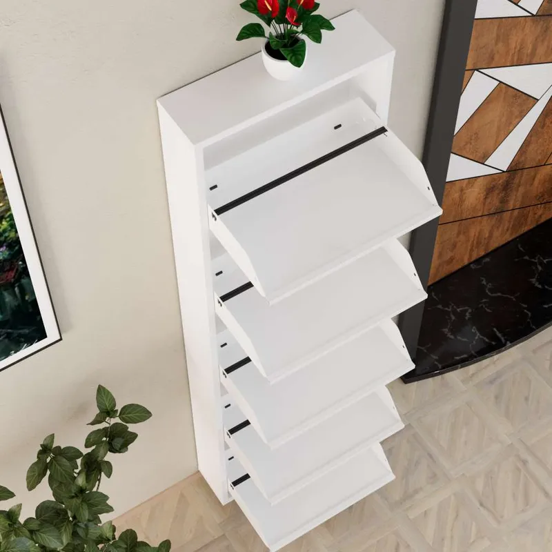 Rylanis skoskap 50x169 cm - Hvit - Oppbevaring - Skap - Oppbevaringsskap