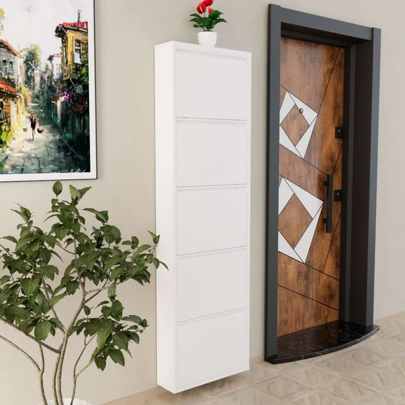 Rylanis skoskap 50x169 cm - Hvit - Oppbevaring - Skap - Oppbevaringsskap