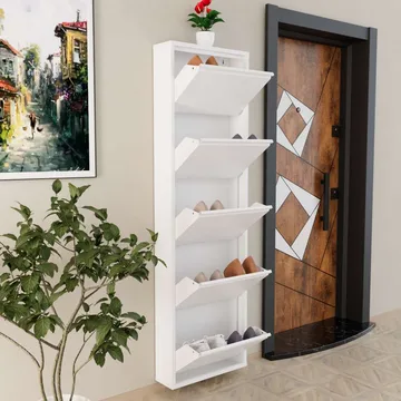 Rylanis skoskap 50x169 cm - Hvit - Oppbevaring - Skap - Oppbevaringsskap