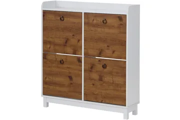 Shellake Skoskap 92x25 cm - Hvit/Natur - Oppbevaring - Skap - Oppbevaringsskap