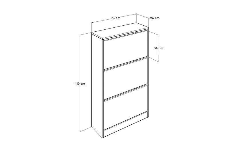 Shoe Cabinet Hvit - Hvit - Oppbevaring - Skap - Oppbevaringsskap