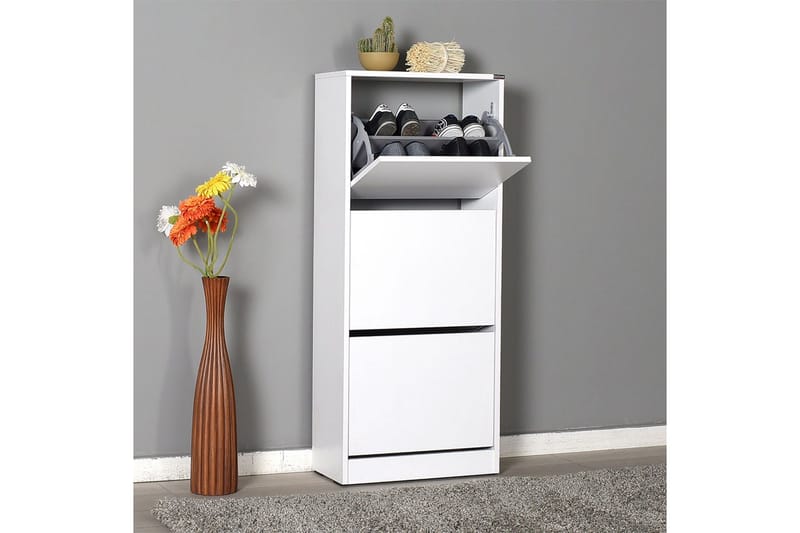 Shoe Cabinet Hvit - Hvit - Oppbevaring - Skap - Oppbevaringsskap