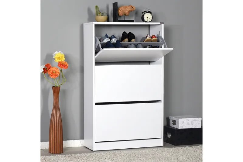 Shoe Cabinet Hvit - Hvit - Oppbevaring - Skap - Oppbevaringsskap