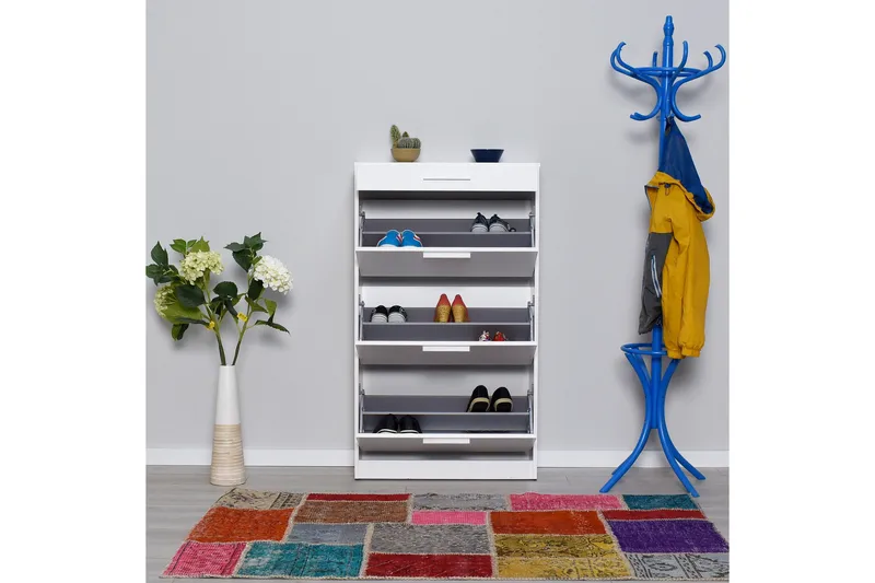 Shoe Cabinet Hvit - Hvit - Oppbevaring - Skap - Oppbevaringsskap