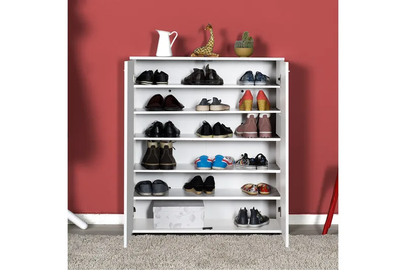 Shoe Cabinet Hvit - Hvit - Oppbevaring - Skap - Oppbevaringsskap