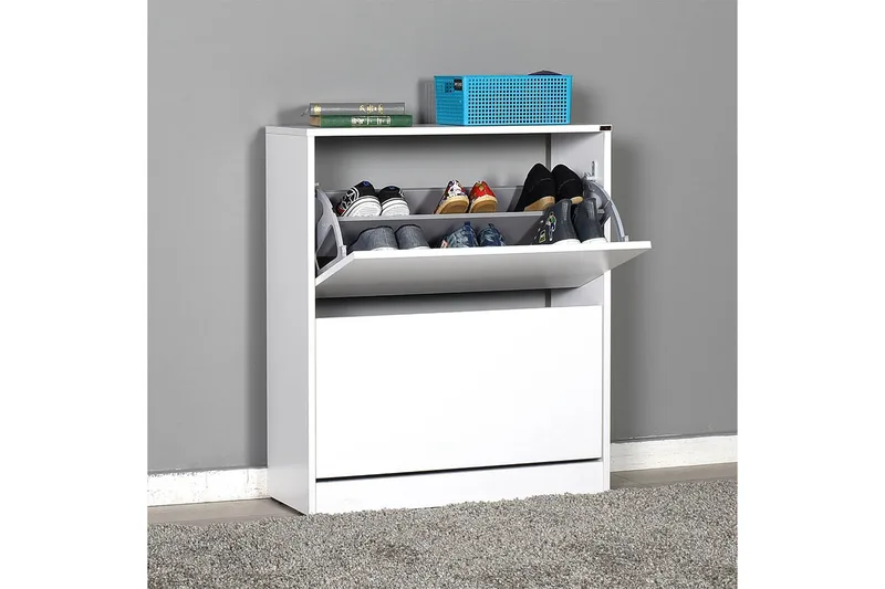 Shoe Cabinet Hvit - Hvit - Oppbevaring - Skap - Oppbevaringsskap