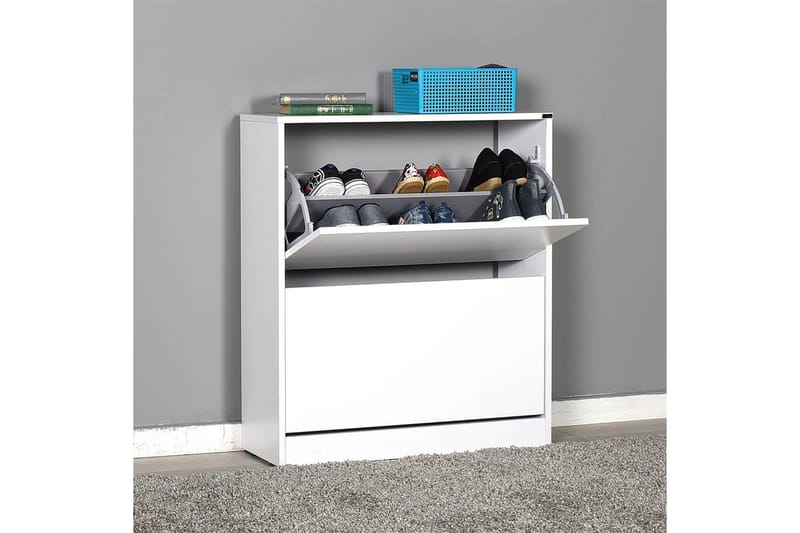 Shoe Cabinet Hvit - Hvit - Oppbevaring - Skap - Oppbevaringsskap