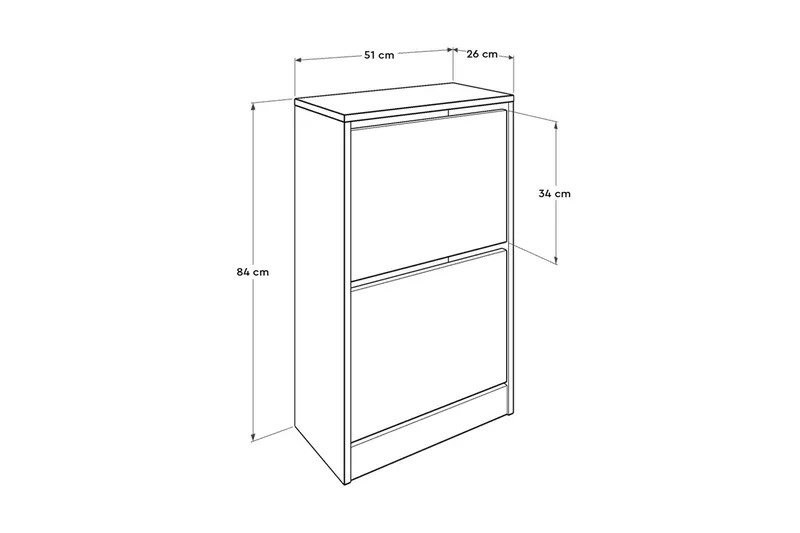 Shoe Cabinet Hvit - Hvit - Oppbevaring - Skap - Oppbevaringsskap