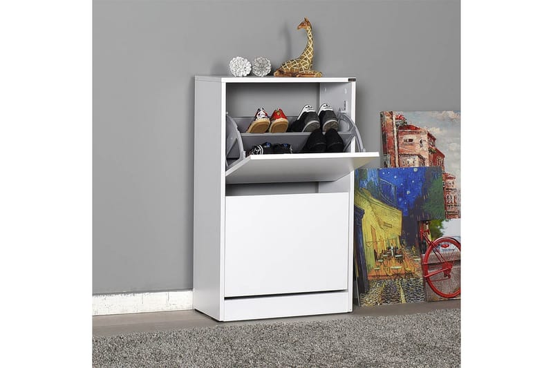 Shoe Cabinet Hvit - Hvit - Oppbevaring - Skap - Oppbevaringsskap