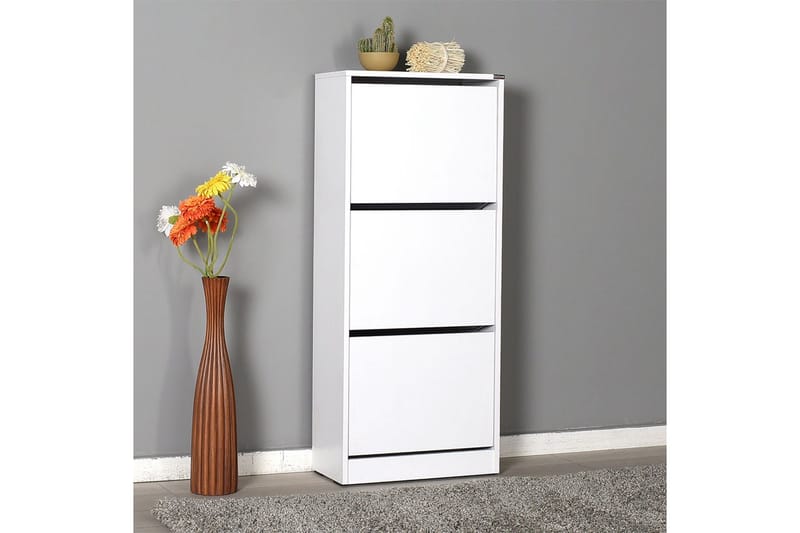 Shoe Cabinet Hvit - Hvit - Oppbevaring - Skap - Oppbevaringsskap