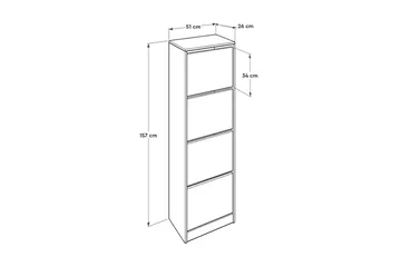 Shoe Cabinet Hvit - Hvit - Oppbevaring - Skap - Oppbevaringsskap
