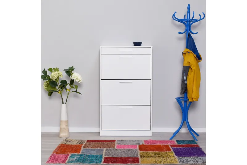 Shoe Cabinet Hvit - Hvit - Oppbevaring - Skap - Oppbevaringsskap