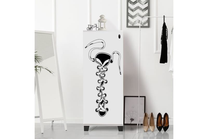 Shoe Cabinet Hvit|Svart - Hvit/Svart - Oppbevaring - Skap - Oppbevaringsskap