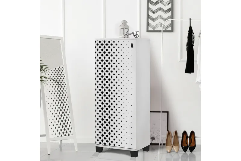 Shoe Cabinet Hvit|Svart - Hvit/Svart - Oppbevaring - Skap - Oppbevaringsskap