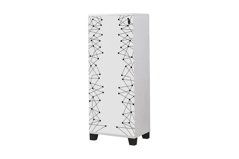 Shoe Cabinet Hvit|Svart, Hvit/Svart