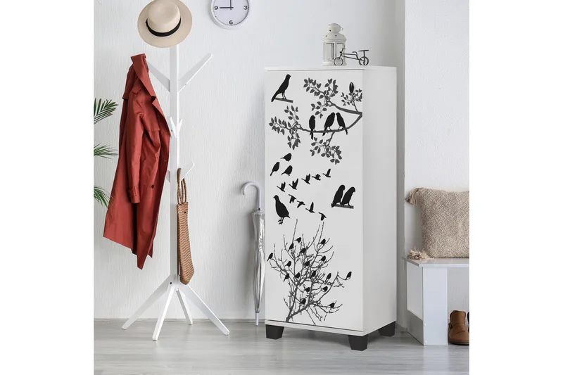 Shoe Cabinet Hvit|Svart - Hvit/Svart - Oppbevaring - Skap - Oppbevaringsskap
