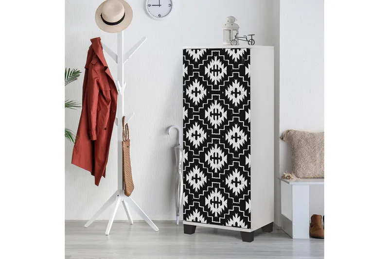 Shoe Cabinet Hvit|Svart - Hvit/Svart - Oppbevaring - Skap - Oppbevaringsskap