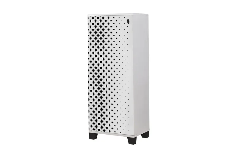 Shoe Cabinet Hvit|Svart, Hvit/Svart
