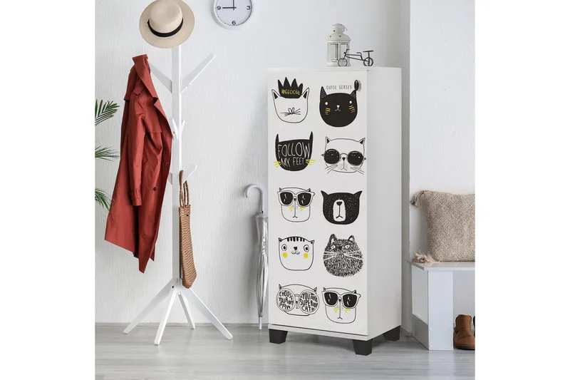 Shoe Cabinet Hvit|Svart - Hvit/Svart - Oppbevaring - Skap - Oppbevaringsskap