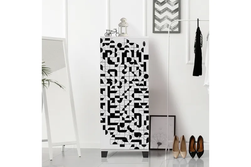 Shoe Cabinet Hvit|Svart - Hvit/Svart - Oppbevaring - Skap - Oppbevaringsskap