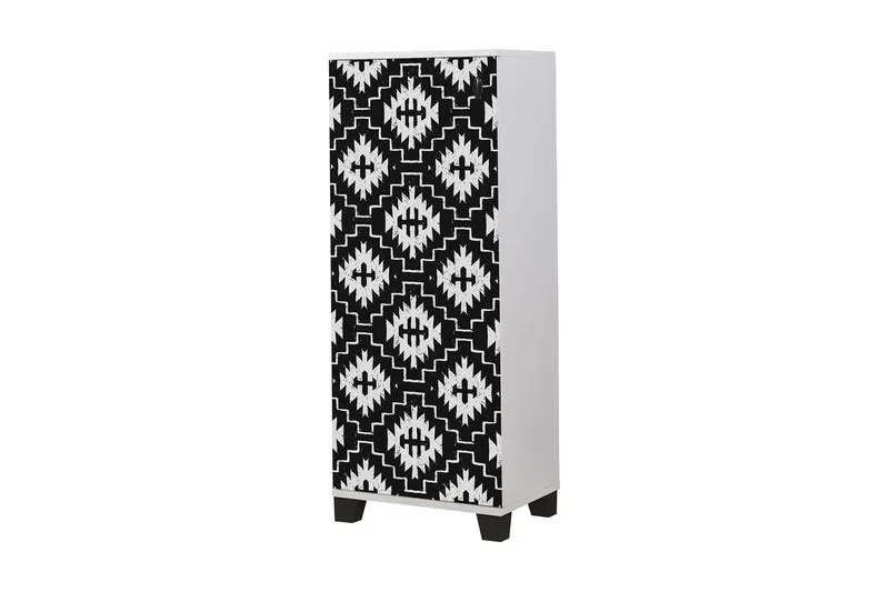 Shoe Cabinet Hvit|Svart, Hvit/Svart