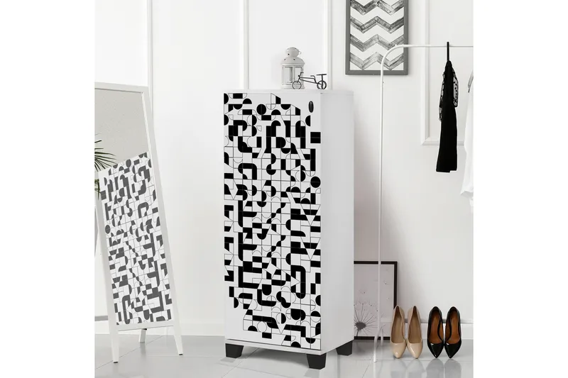 Shoe Cabinet Hvit|Svart - Hvit/Svart - Oppbevaring - Skap - Oppbevaringsskap