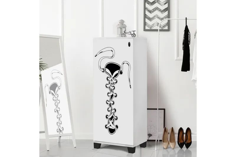 Shoe Cabinet Hvit|Svart - Hvit/Svart - Oppbevaring - Skap - Oppbevaringsskap