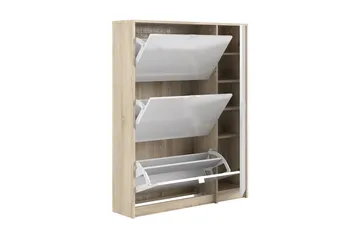 Shoey Skoskap 3 Fack - Tre / Natur / Hvit - Oppbevaring - Skap - Oppbevaringsskap