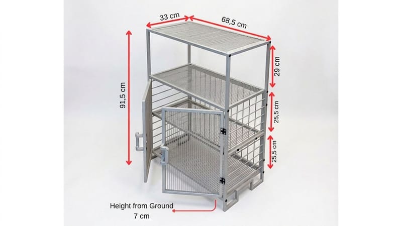 Flerbruks skap Hanah Home Kron (68,5 x 91,5 x 33 cm) Grå - Oppbevaring - Skap - Oppbevaringsskap - Sikkerhetsskap - Medisinskap
