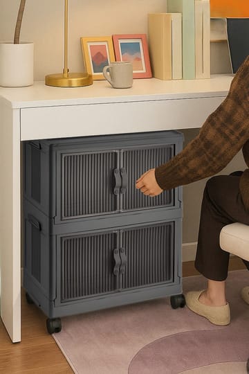 Flerbruks skap Hanah Home Lavine 67 (32 x 67 x 56 cm) Antrasitt - Møbler - Barnemøbler - Oppbevaring barnerom - Skap barnerom