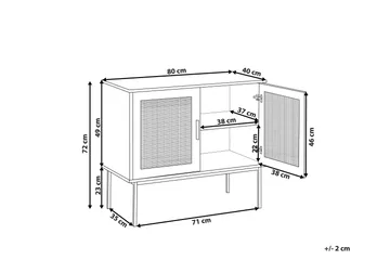 Skap 2 dører rotting lysebrun PASCO - Tre/natur - Oppbevaring - Skap - Oppbevaringsskap