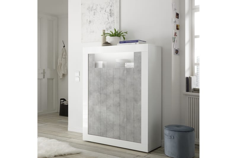 Skap Calpino 110 cm - Hvit|Grå - Oppbevaring - Skap - Oppbevaringsskap