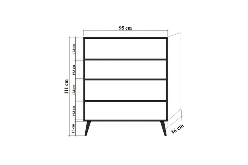 Skap Dirk 95 cm Regnbuepanel - Flerfarget - Oppbevaringsskap