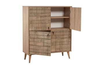 Skap Dirk 95 cm Trepanel - Brun - Oppbevaring - Skap - Oppbevaringsskap