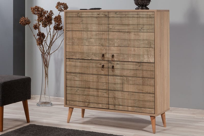 Skap Dirk 95 cm Trepanel - Brun - Oppbevaring - Skap - Oppbevaringsskap